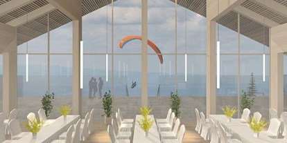Winterhochzeit - Hochzeits-Stil: Rustic - Der große Saal mit Panoramafenstern - Bergwelt Kandel
