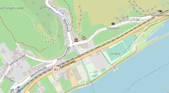 Winterhochzeitslocation auf Satellitenbild