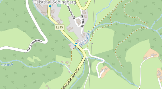 Winterhochzeitslocation auf Satellitenbild