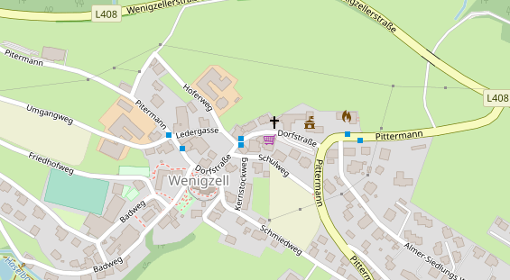 Winterhochzeitslocation auf Satellitenbild