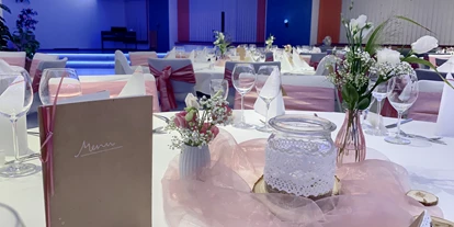 Winterhochzeit - Sachsen - Detail Tischdeko, rosa, nach Kundenwusch, Mittel-BAR - Mittel-BAR Schönheide