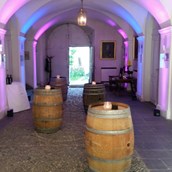 Hochzeitslocation - Schlossgang, ideal für Stehapéros, Flying Dinner, mit wunderbarer gewölbter Decke - Event Schloss Reichenau