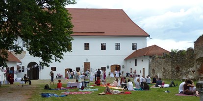 Winterhochzeit - Art der Location: privates Anwesen - Sankt Florian (Sankt Florian) - Hochzeitspicknick im Schlosshof - Schloss Eschelberg