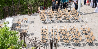 Winterhochzeit - Perfekte Jahreszeit: Herbst-Hochzeit - Koth (Ruprechtshofen) - Enziana-Terrasse, vorbereitet für eine standesamtliche Trauung - Burg Plankenstein