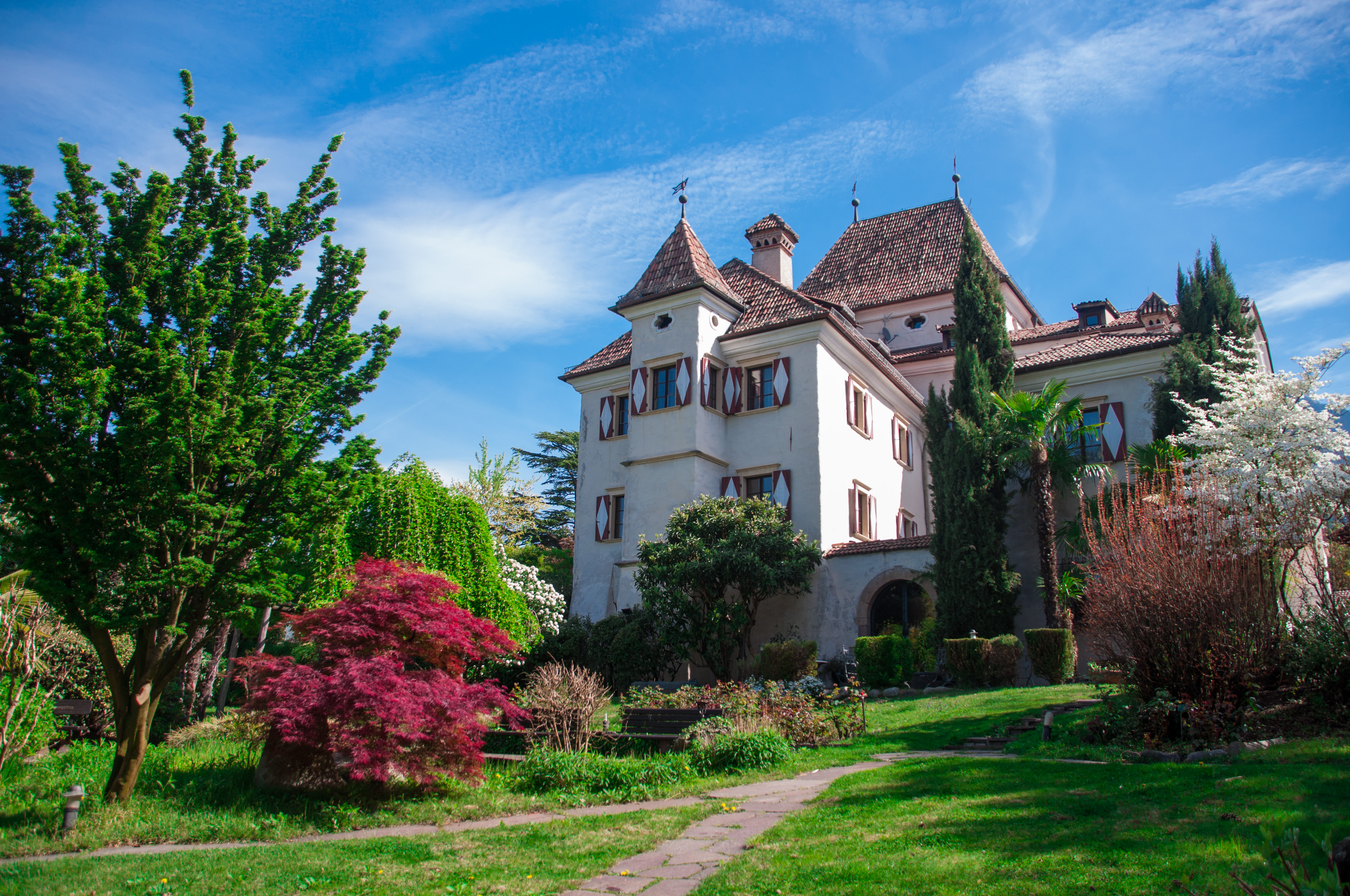 Hochzeitslocation - Schlosshotel Castel Rundegg Meran mit Park  - Castel Rundegg