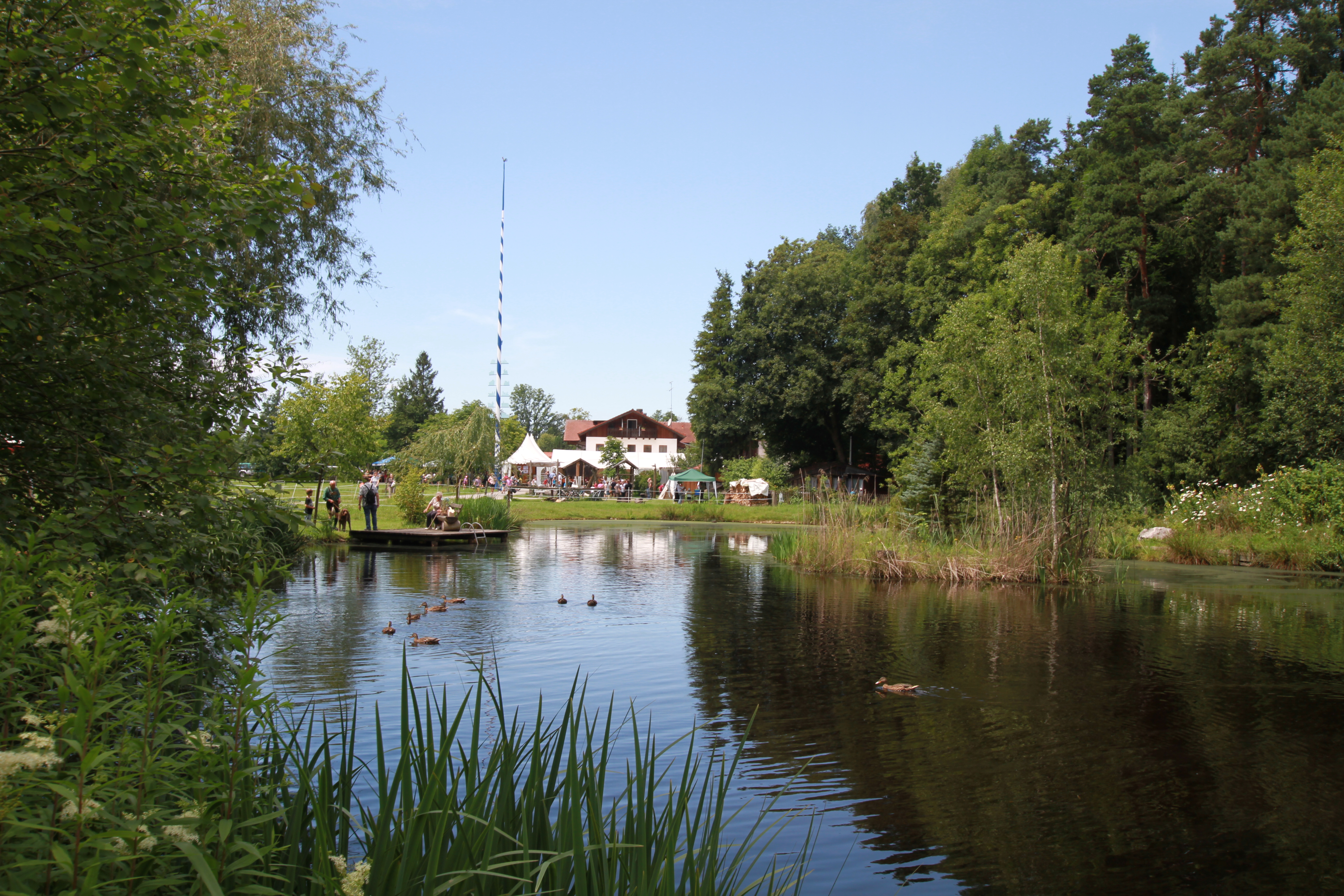 Hochzeitslocation - Ganz idyllisch in einer Waldlichtung gelegen findet sich die Waldgaststätte Filzenklas. Die sympathische und familienfreundliche Atmosphäre des Hauses, der große Kinderspielplatz vor der Tür, ein direkter Blick auf einen Moorteich und seine Enten, ein großer Biergarten unter Kastanienbäumen, sowie leckeres Essen machen die Gastsätte zu einer großartigen Hochzeitslocation.
Als persönliches Highlight können Sie sich in romantischer grüner Umgebung Ihr Eheversprechen direkt am Teich nach Ihren Vorstellungen und Wünschen geben. - Waldgaststätte Filzenklas 