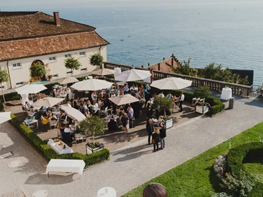 Hochzeitslocation: Die Terrasse des Neues Schloss Meersburg. - Neues Schloss Meersburg