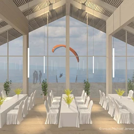 Hochzeitslocation: Der große Saal mit Panoramafenstern - Bergwelt Kandel
