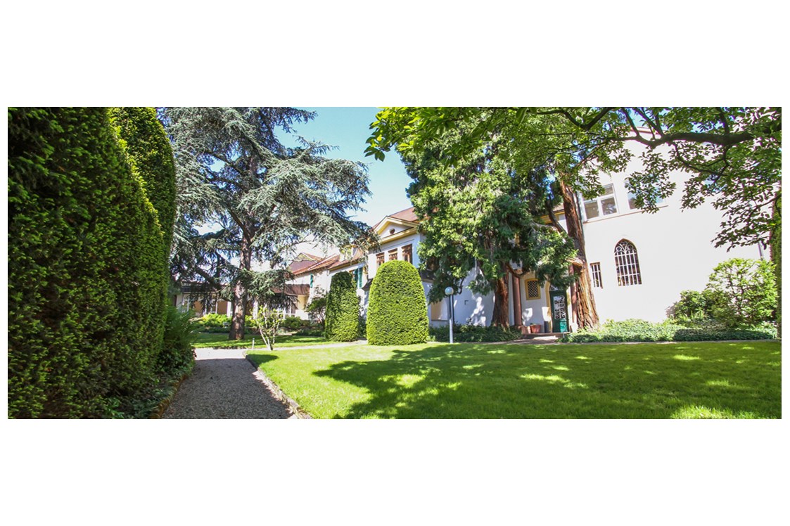 Hochzeitslocation: Der direkt anschließende Schlosspark mit über 250 Jahre alten Bäumen steht für Empfänge und Feiern im Freien zur Verfügung - Palais Schloss Wachenheim