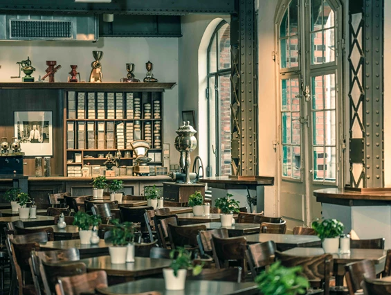 Hochzeitslocation: Unser Gastraum rustikal... - Speicherstadt Kaffeerösterei