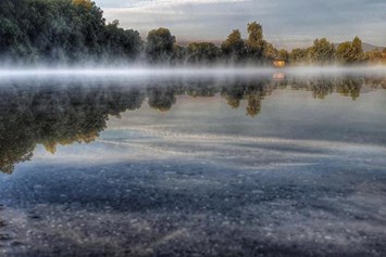 Hochzeitslocation: Auch bei Nebel bietet der See in St. Marein eine malerische Location, wo gerade Gäste aus Größeren Städten wie Graz, Wien oder Leoben die Natur genießen können.  - Flasch City am Freizeitsee