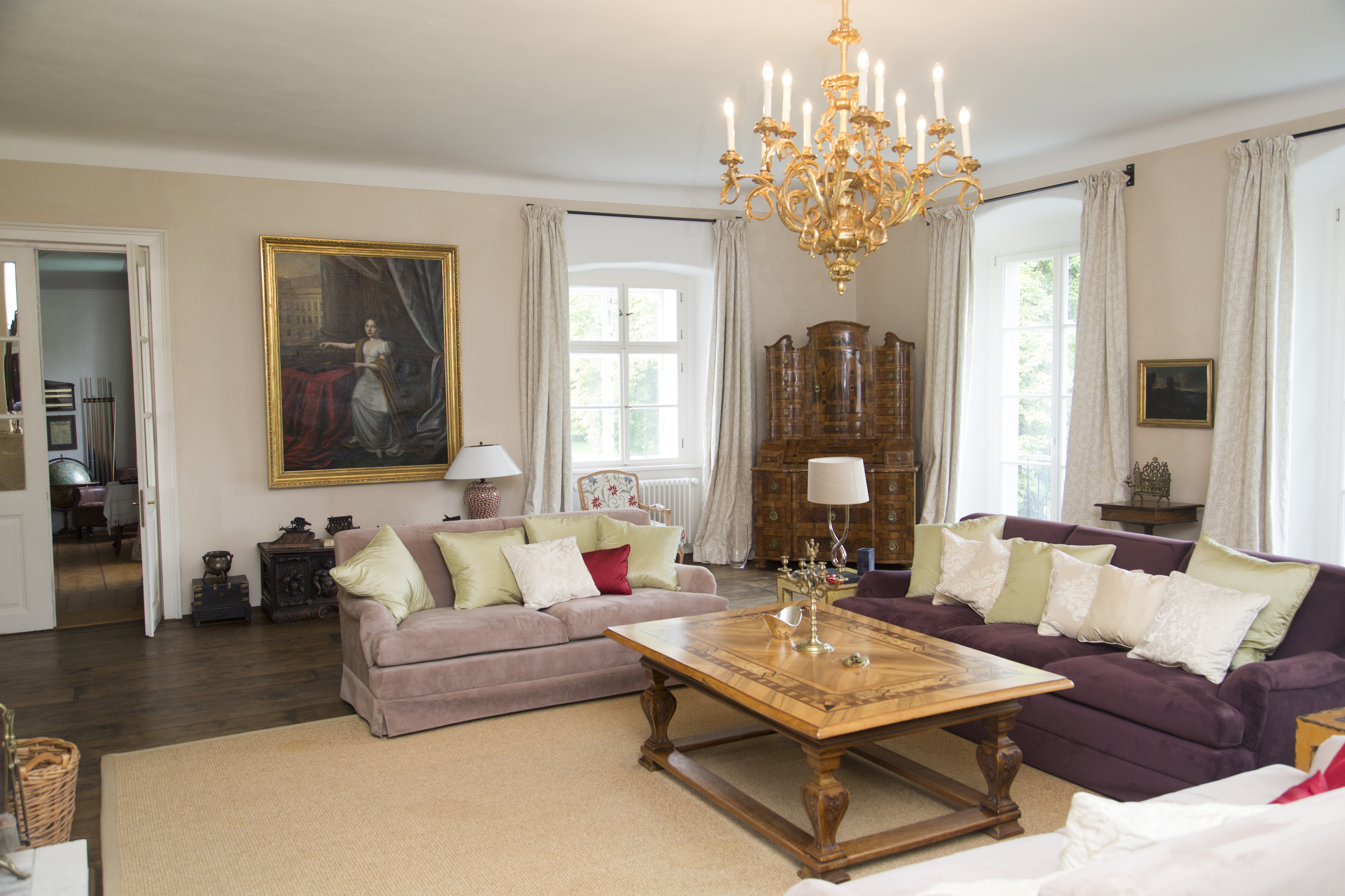 Schloss Ginselberg Angaben zu den Festsälen Großer Salon