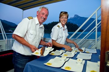 Hochzeitslocation: Fishing Captain's Dinner an Bord des Eventschiff "Herzog Odilo" - Mondsee Schifffahrt Hemetsberger