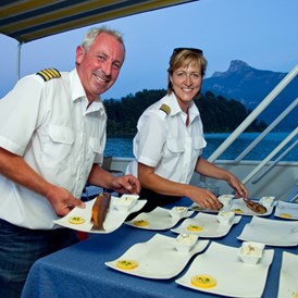 Hochzeitslocation: Fishing Captain's Dinner an Bord des Eventschiff "Herzog Odilo" - Mondsee Schifffahrt Hemetsberger