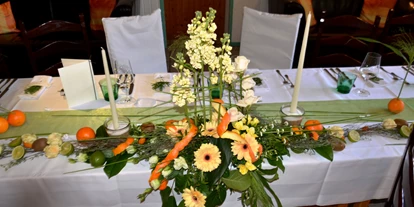 Winterhochzeit - Karlstetten - Blumendekorationen sind sehr schön anzusehen - Bio Kräuterlandgasthaus mit Eventsaal für Hochzeiten