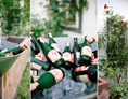 Hochzeitslocation: "Sektempfang" im Garten mit einem kühlen Blonden. - Mozarthaus St. Gilgen am Wolfgangsee