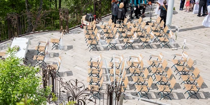 Winterhochzeit - Karlstetten - Enziana-Terrasse, vorbereitet für eine standesamtliche Trauung - Burg Plankenstein